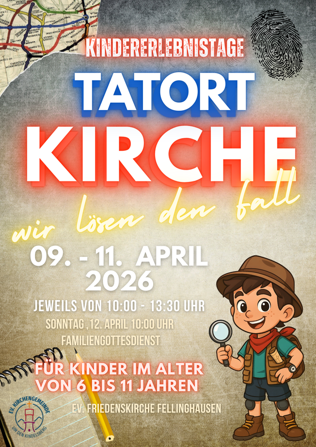 Kindererlebnistage 2026: Tatort Kirche- Wir l&ouml;sen den Fall!