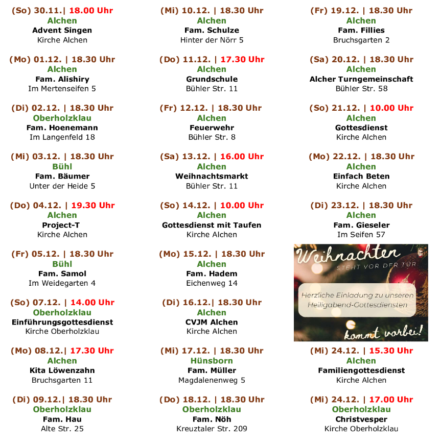 Lebendiger Adventskalender 2025; CVJM