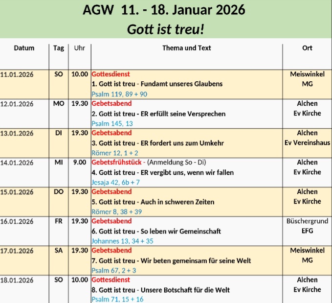 Allianzgebetswoche 2026